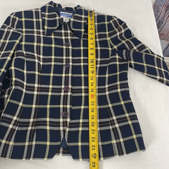 Vintage Pendleton Women's Blazer Suit Jacket, Virgin Wool, Plaid, Size 6 - Picture 8 of 8